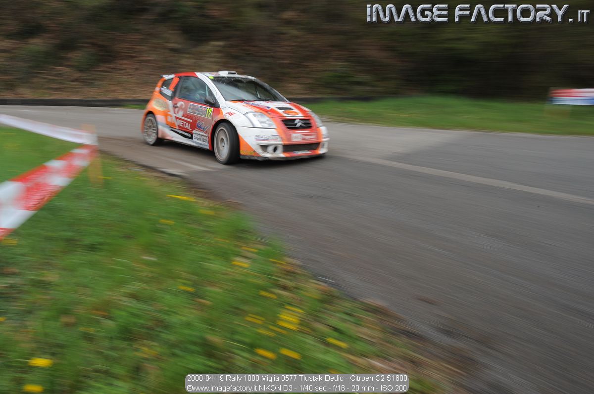 2008-04-19 Rally 1000 Miglia 0577 Tlustak-Dedic - Citroen C2 S1600